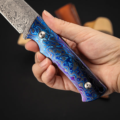 Custom Fixed Blade Damasteel Zircuti