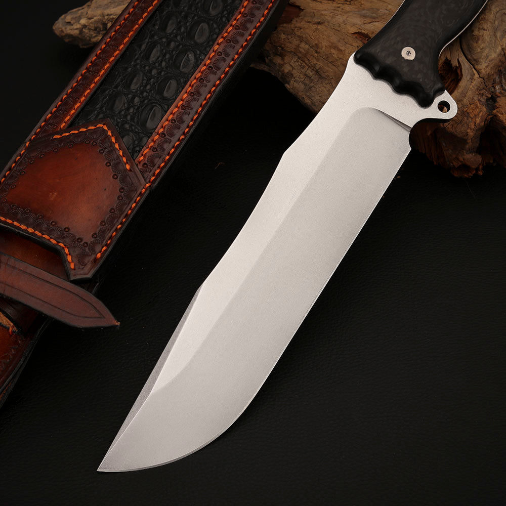 8 Inch Machete Fixed Blade Knife Vanax Steel Carbon Fiber