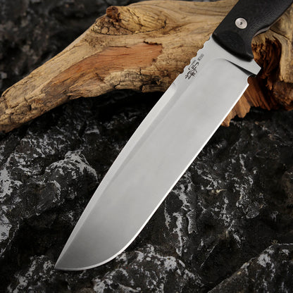 7.2 Inch M390 Steel Fixed Blade Knife with Leather Sheath