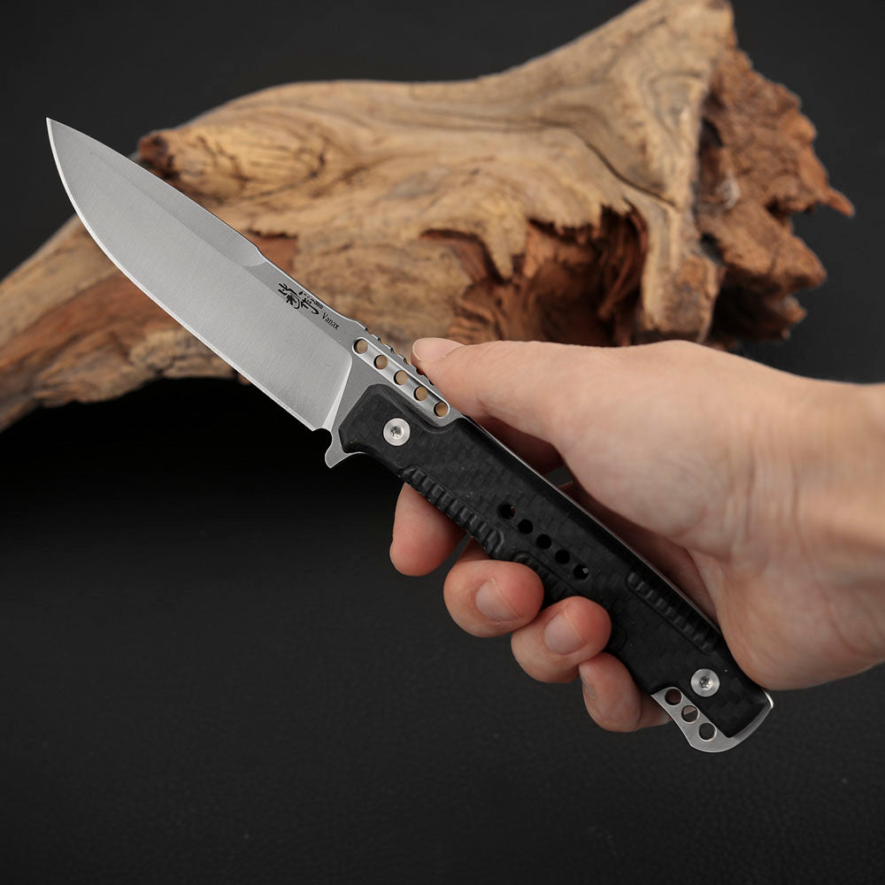 3.5 Inch Fixed Blade Knife, Vanax Steel, Carbon Fiber