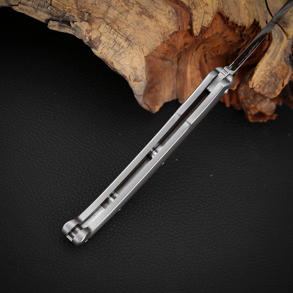 Custom Titanium Slip Joint Pocket Knife, Vanax Steel