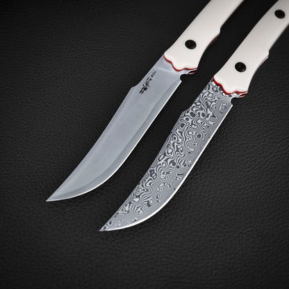 Persian EDC Fixed Blade Knife, M390 San Mai & Damascus Steel