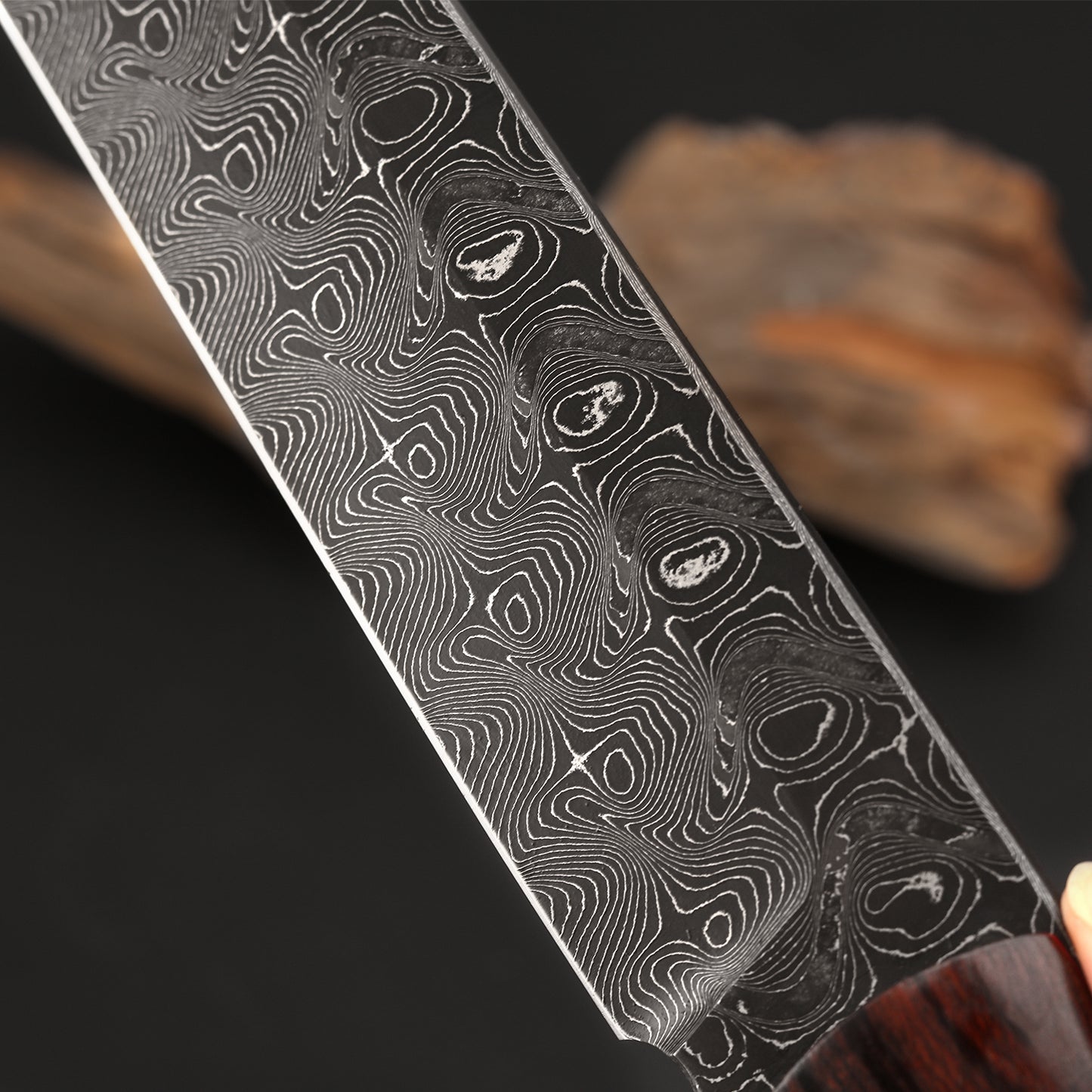 7.5" Damascus Steel Machete with Ironwood