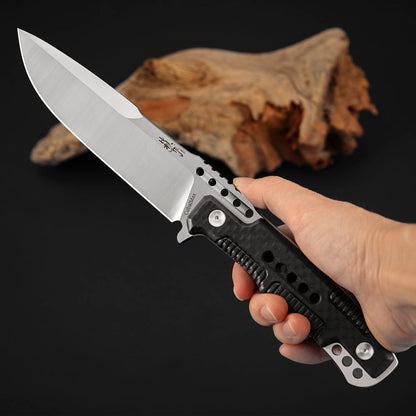 Survival Rescue Knife 5.5 Inch Tactical Fixed Blade Carbon Fiber