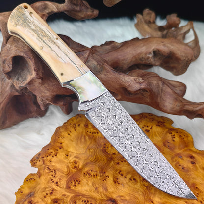 Custom Hunter in Damasteel Inlaid with Mother of Pearl