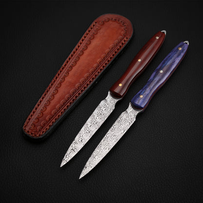 Tea Knife For Tea Cake, Damasteel, Ox Bone