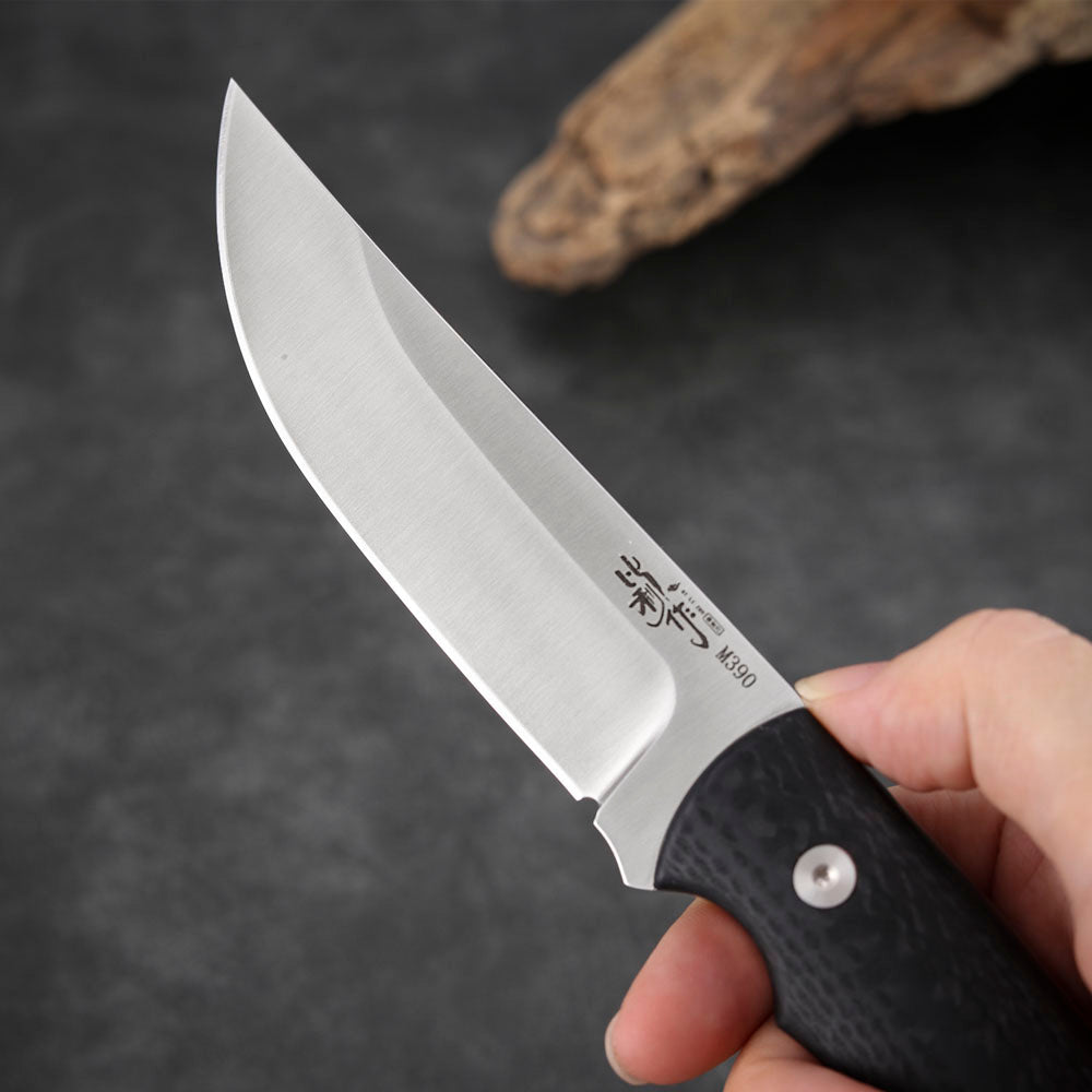 M390 Steel Fixed Blade Knife 3.7" Carbon Fiber