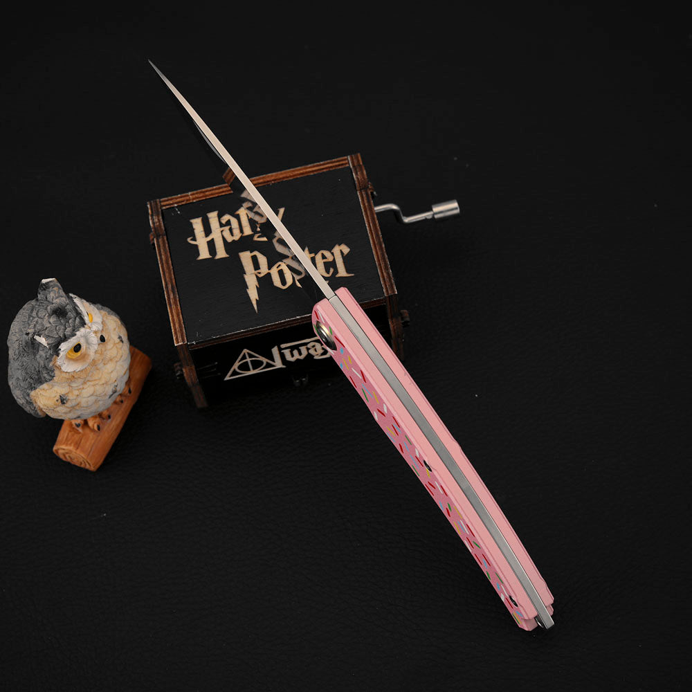 Slip Joint Knife Vanax Steel 3.46" Leaf Shape Blade Titanium