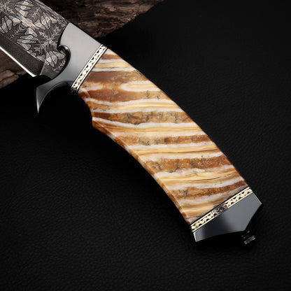 Damascus Hunter with Mammoth Tusks