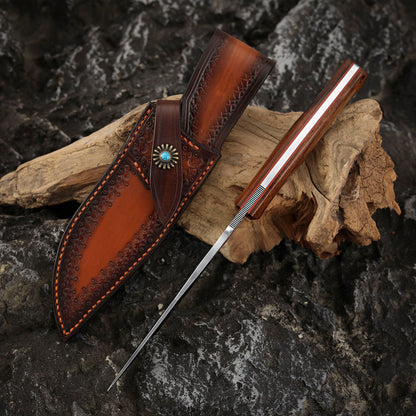 5 Inch M390 Steel Fixed Blade Hunting Knife Ironwood