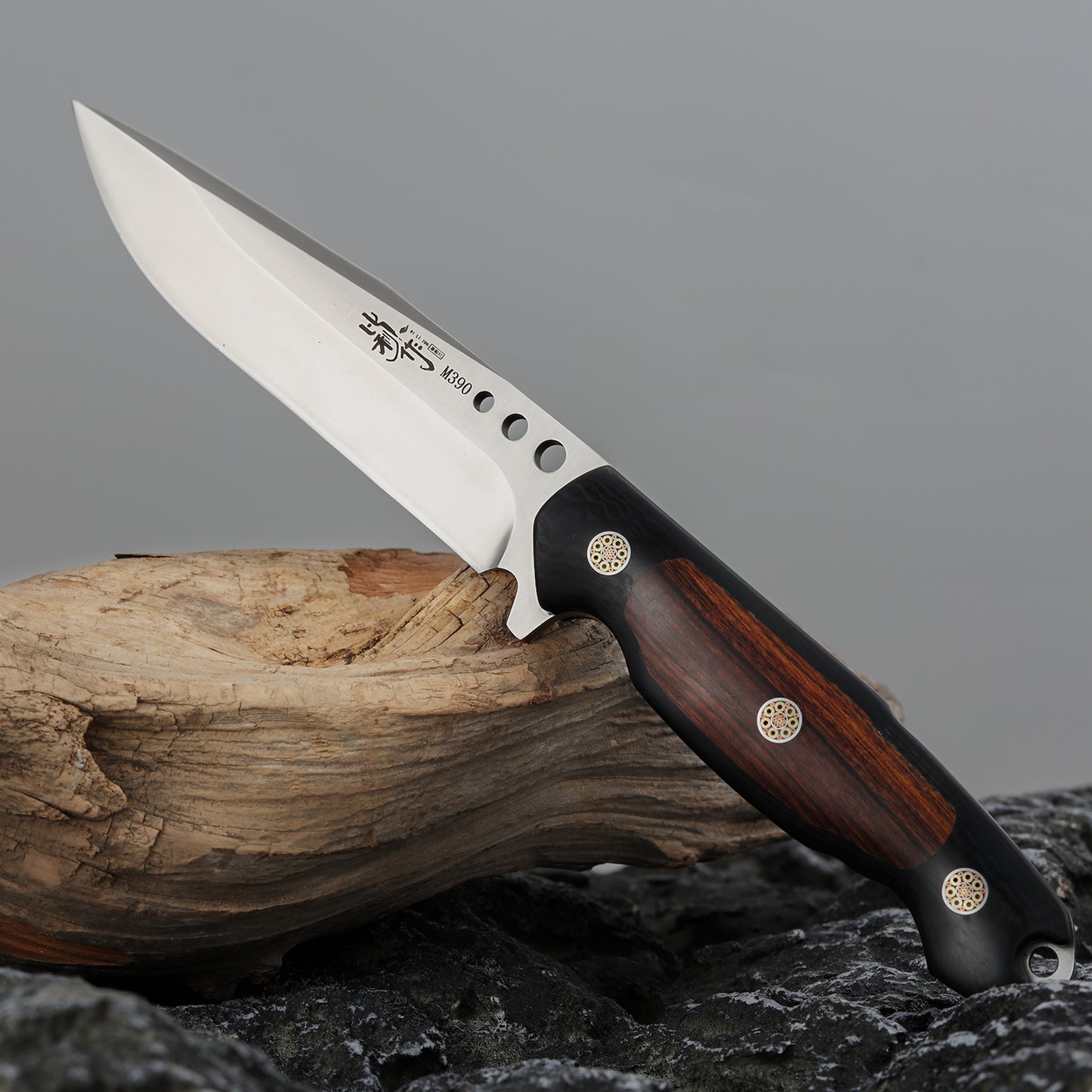 Fixed Blade Knife M390 Steel 5" Convex Edge Grind