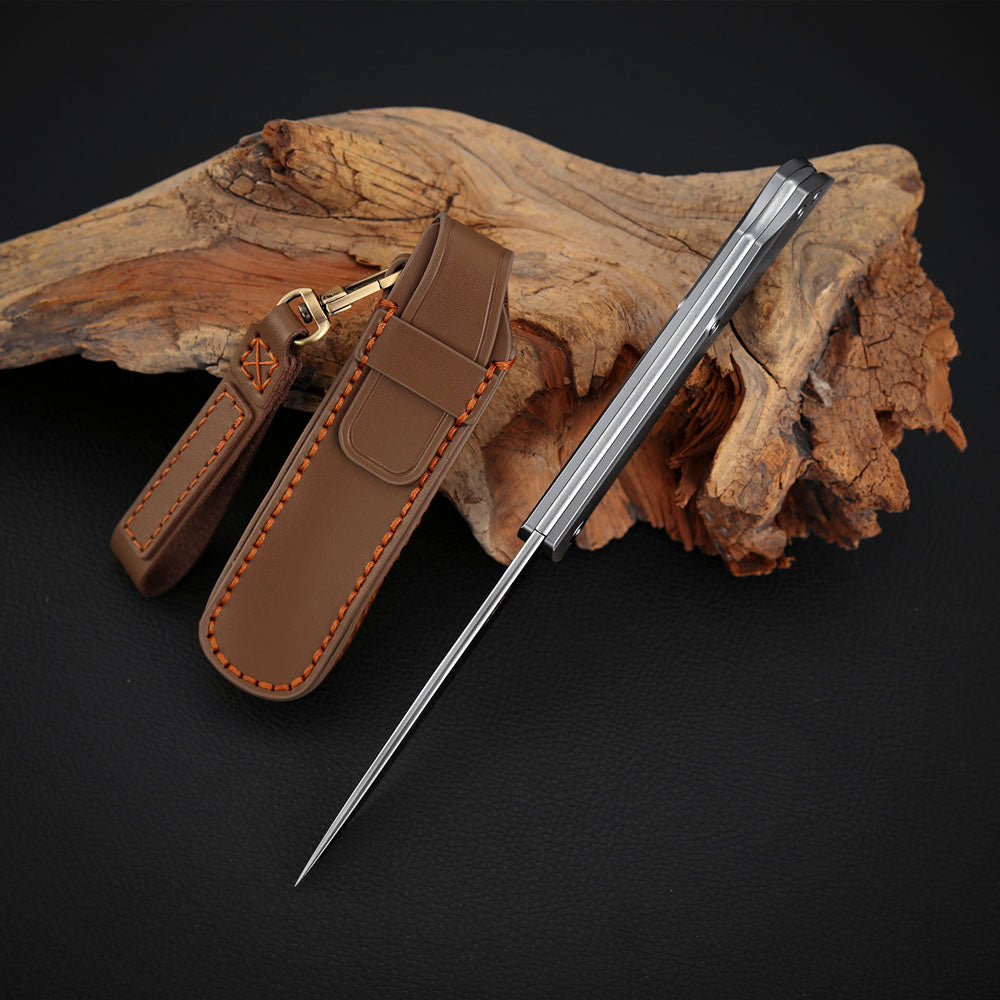 Vanax Steel Slip Joint Pocket Knife, 3.46 Inch, Titanium