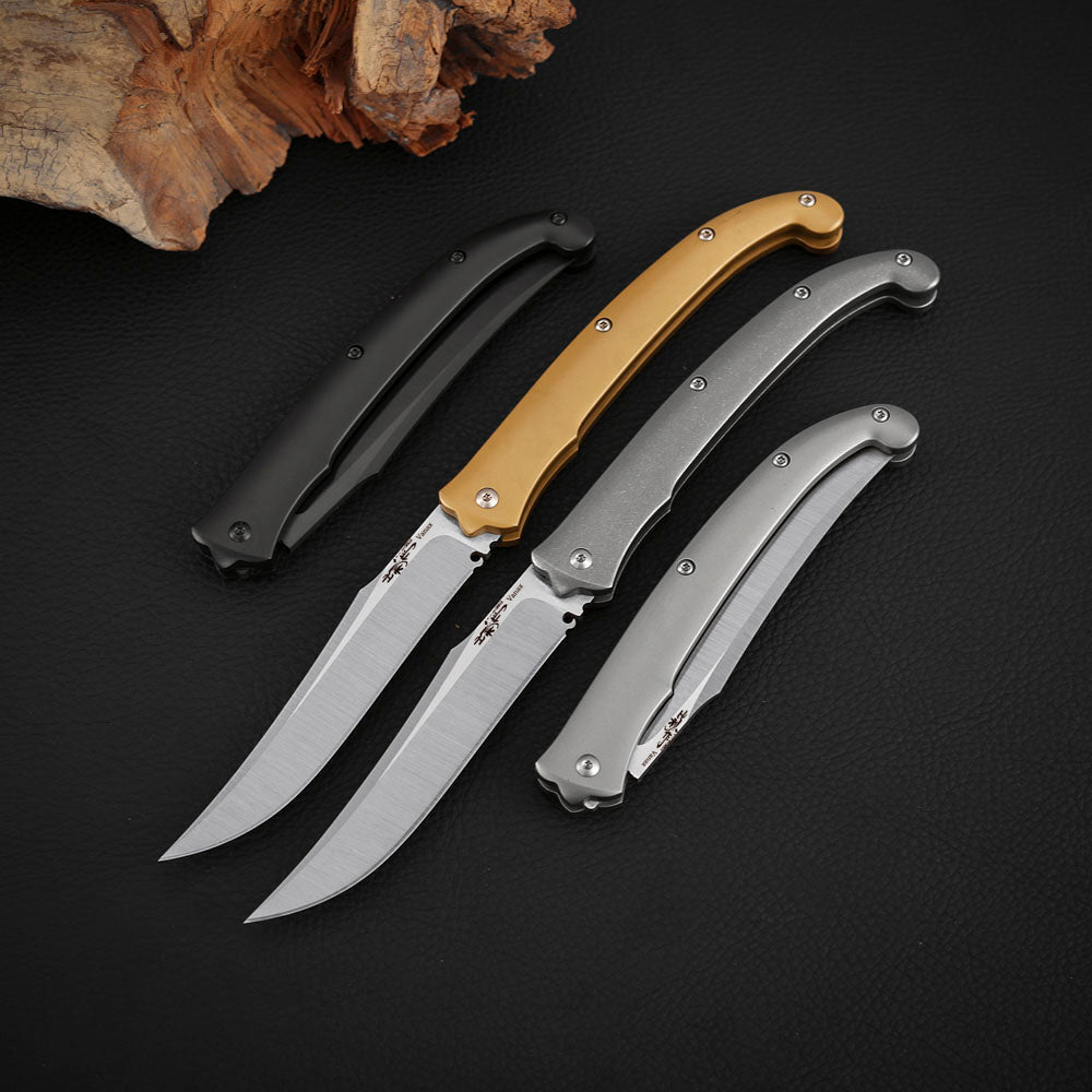 Trailing Point Titanium Slip Joint Pocket Knife, Vanax Steel