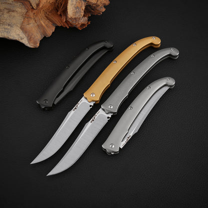 Trailing Point Titanium Slip Joint Pocket Knife, Vanax Steel