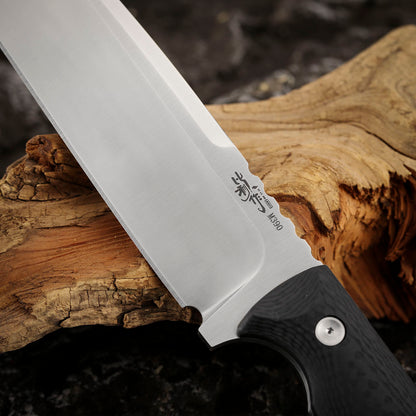 7.2 Inch M390 Steel Fixed Blade Knife with Leather Sheath