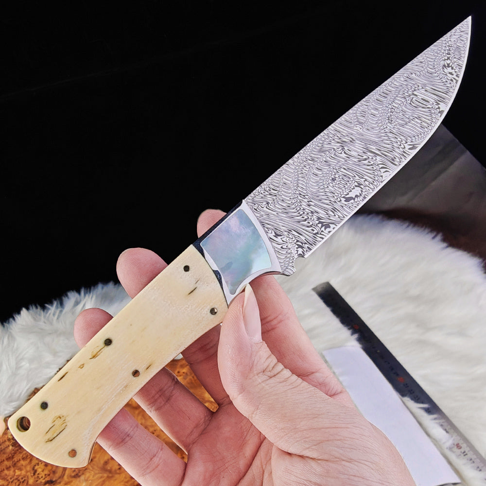 Custom Damasteel 4.3" Fixed Blade Knife