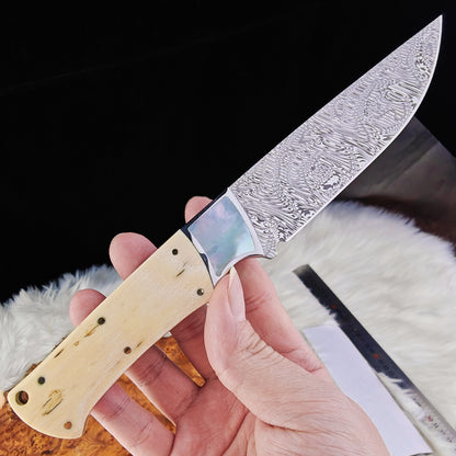 Custom Damasteel 4.3" Fixed Blade Knife