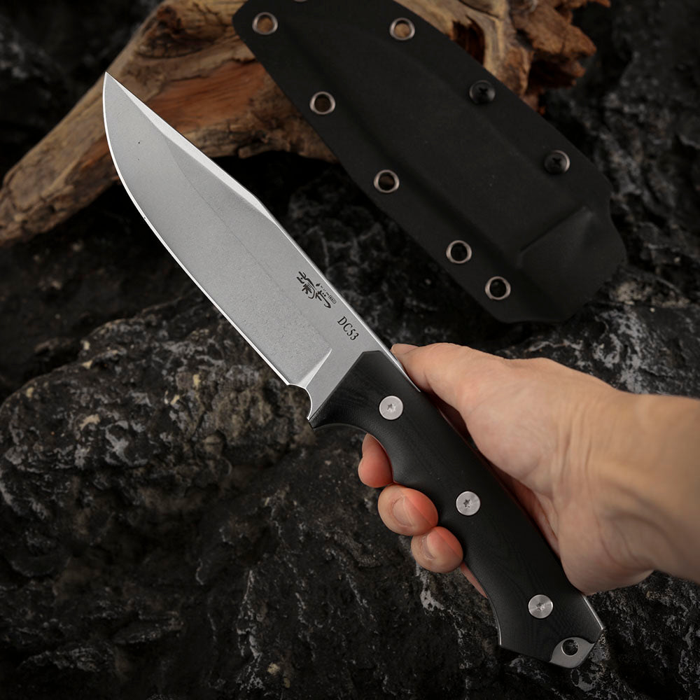 4.7 Inch DC53 Steel Fixed Blade Knife with Kydex Sheath