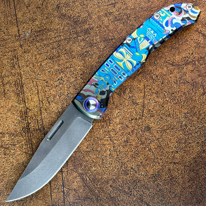 Pocket Knife Titanium 3D Coloured Sculpting