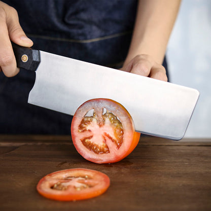 Nakiri Knife Vanax Steel 7 Inch Convex Grind Carbon Fiber