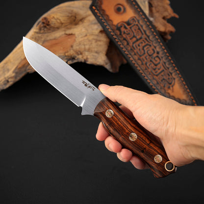 3.5 Inch MagnaCut Steel Fixed Blade Knife, Ironwood