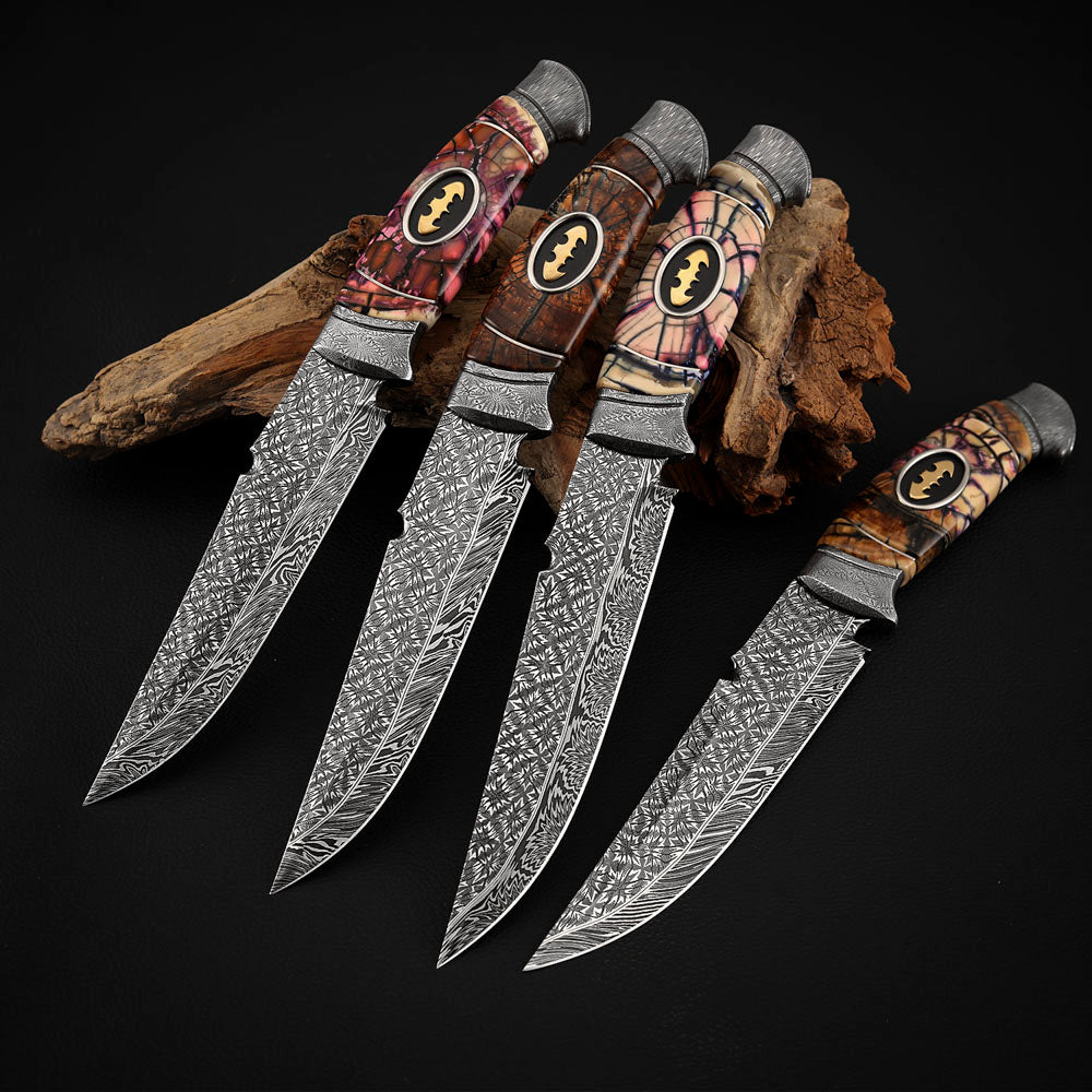 Hand-forged and Welded Damascus Steel Hunting Knife