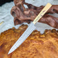 Custom Hand-Carved Kitchen Knife in Damasteel