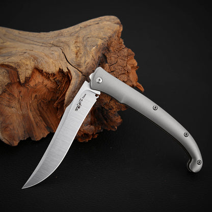 Custom Titanium Slip Joint Pocket Knife, Vanax Steel