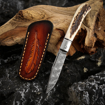 Hand-forged Custom Slip Joint Pocket Knife Damascus Steel