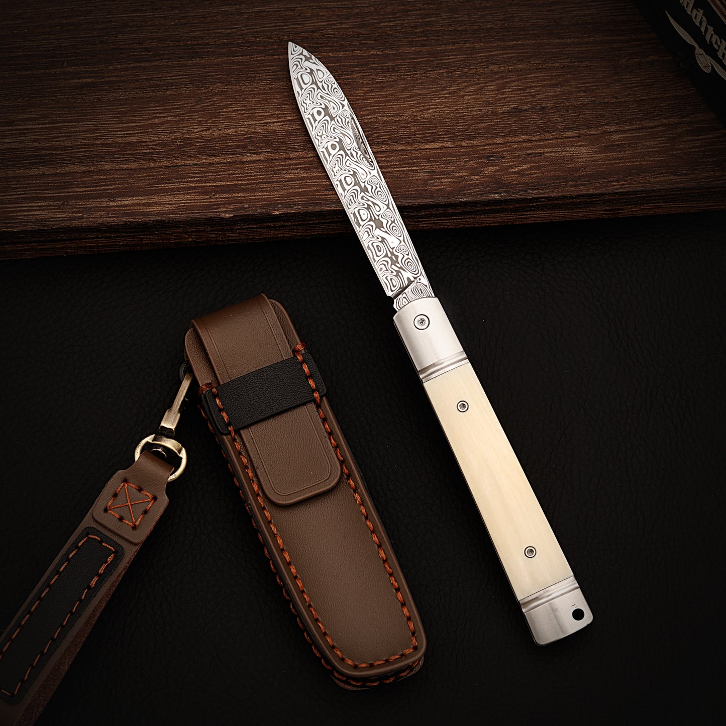 2.95 inch Slip Joint Pocket Knife 2.95" Damasteel