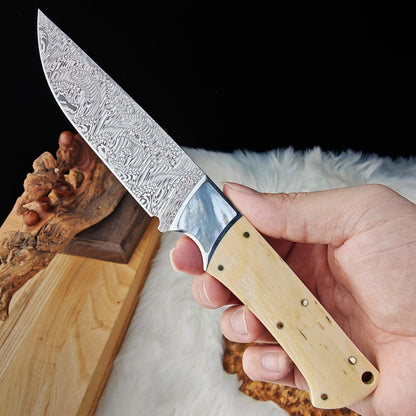 Custom Damasteel 4.3" Fixed Blade Knife