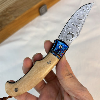 Custom Slip Joint Pocket Knife in Damasteel