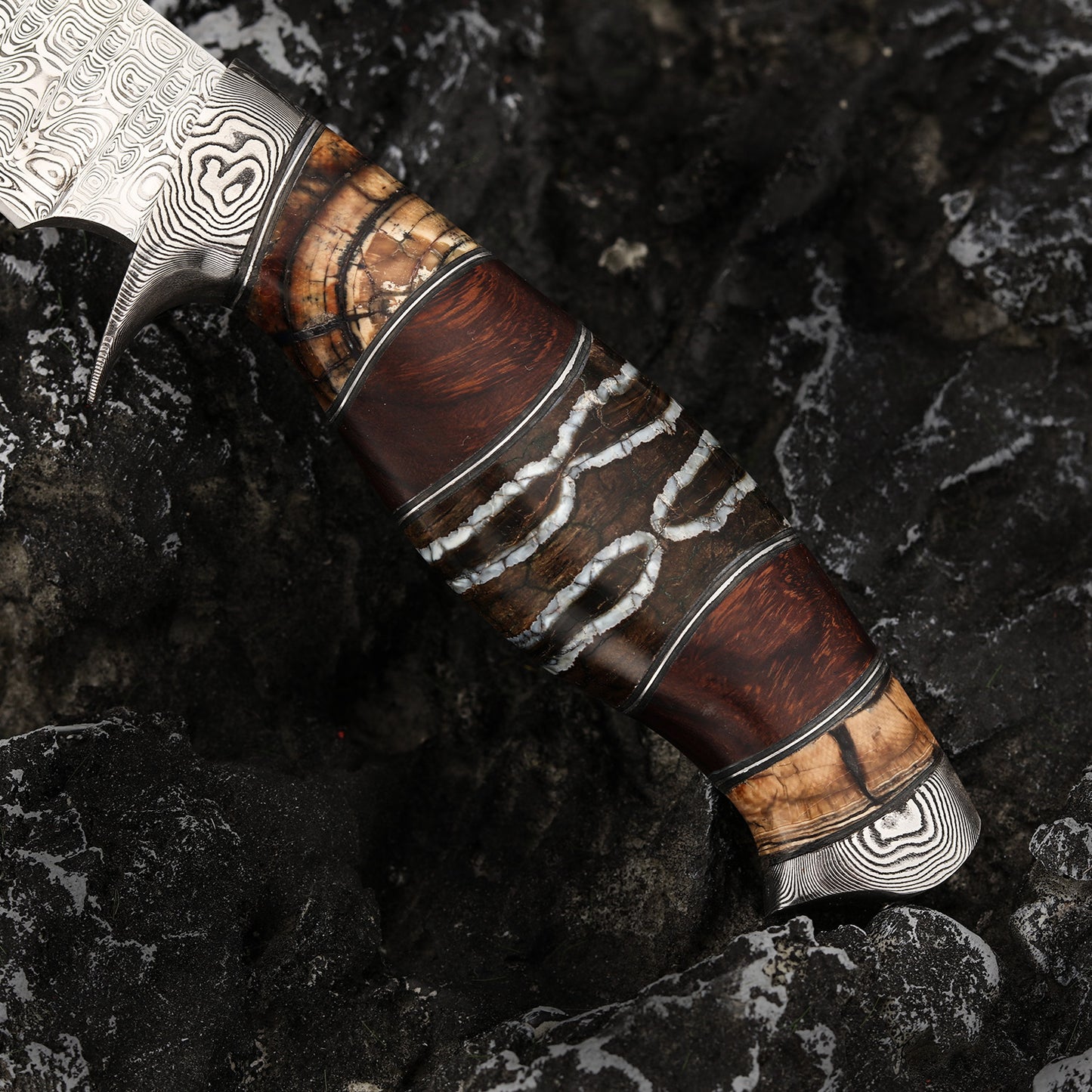 Custom Bowie Knife 6.3" Powder Damascus Steel